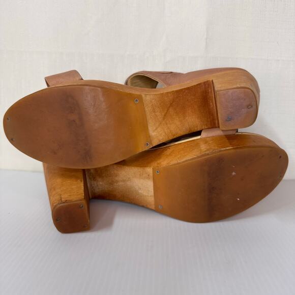 RACHEL COMEY‎ Platform Sandals Size 9 Leather Wood Boho Bohemian Festival Casual - Picture 12 of 13